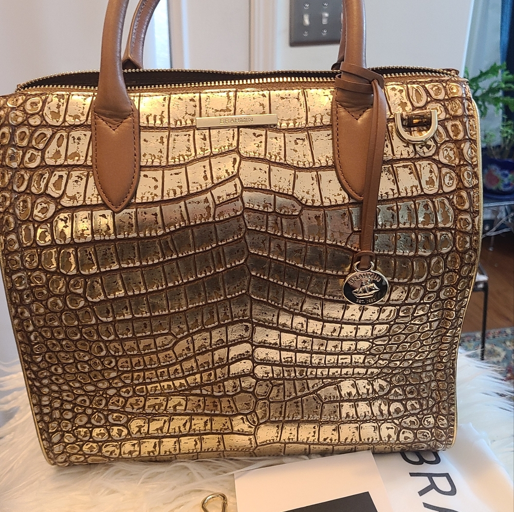 Brahmin NWT  genuine Caroline satchel with shoulder strap.